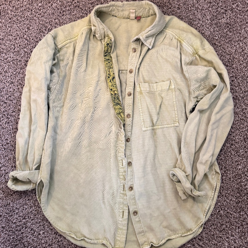 Green Button Down - image 1